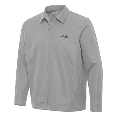 Men's Antigua  Gray Joe Gibbs Racing Pivot Full-Zip Jacket