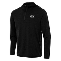 Tidy Quarter-Zip Pullover Hoodie Antigua  Heather Black Roush Fenway Keselowski Racing