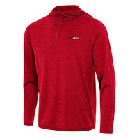 Men's Antigua Heather Red Richard Childress Racing Tidy Quarter-Zip Pullover Hoodie