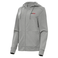 Women's Antigua Heather Gray Richard Childress Racing Seeker Full-Zip Hoodie Jacket