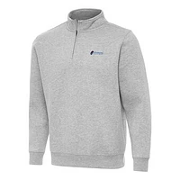 Men's Antigua Heather Gray Richmond Raceway Victory Quarter-Zip Pullover Top