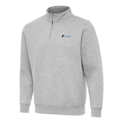 Men's Antigua Heather Gray Richmond Raceway Victory Quarter-Zip Pullover Top