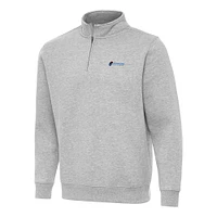 Men's Antigua Heather Gray Richmond Raceway Victory Quarter-Zip Pullover Top