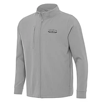 Men's Antigua Gray Darlington Raceway Regard Full-Zip Jacket