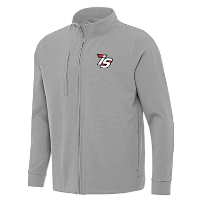 Men's Antigua Gray Iowa Speedway Regard Full-Zip Jacket