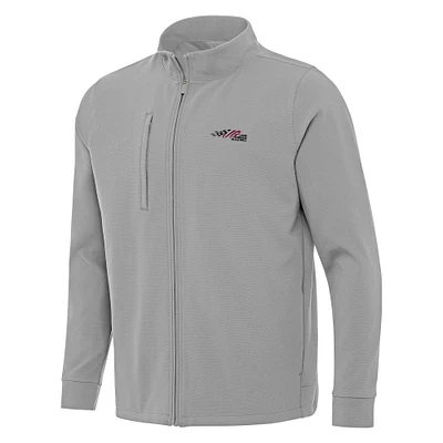 Men's Antigua Gray Joe Gibbs Racing Regard Full-Zip Jacket