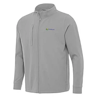 Men's Antigua Gray Kansas Speedway Regard Full-Zip Jacket