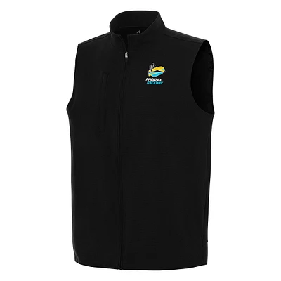Men's Antigua Black Phoenix Raceway Regard Full-Zip Vest
