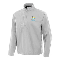 Men's Antigua Gray Phoenix Raceway Brisk Quarter-Zip Pullover Jacket