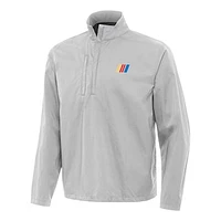 Men's Antigua Gray NASCAR Merchandise Brisk Quarter-Zip Pullover Jacket
