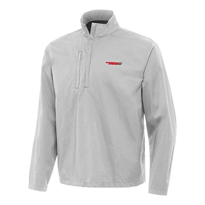 Men's Antigua Gray Martinsville Speedway Brisk Quarter-Zip Pullover Jacket