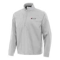 Men's Antigua Gray NASCAR Merchandise Brisk Quarter-Zip Pullover Jacket