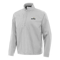 Men's Antigua Gray Daytona International Speedway Brisk Quarter-Zip Pullover Jacket