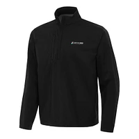 Men's Antigua Black Homestead-Miami Speedway Brisk Quarter-Zip Pullover Jacket
