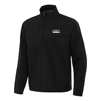 Men's Antigua Black Darlington Raceway Brisk Quarter-Zip Pullover Jacket