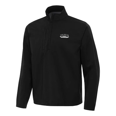 Men's Antigua Black Darlington Raceway Brisk Quarter-Zip Pullover Jacket