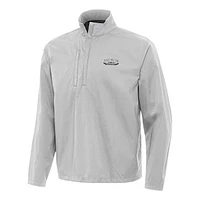Men's Antigua Gray Darlington Raceway Brisk Quarter-Zip Pullover Jacket