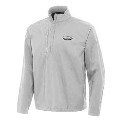 Men's Antigua Gray Darlington Raceway Brisk Quarter-Zip Pullover Jacket