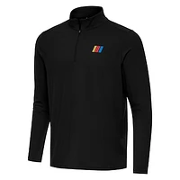 Men's Antigua Black NASCAR Merchandise Intent Quarter-Zip Top