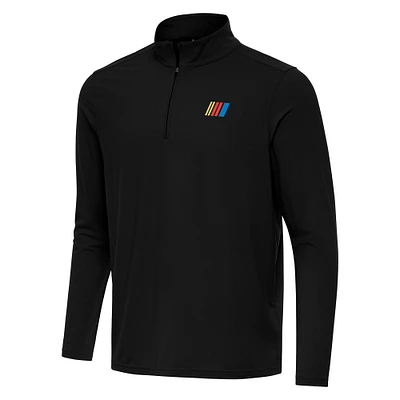 Men's Antigua Black NASCAR Merchandise Intent Quarter-Zip Top