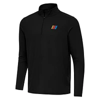 Men's Antigua Black NASCAR Merchandise Intent Quarter-Zip Top