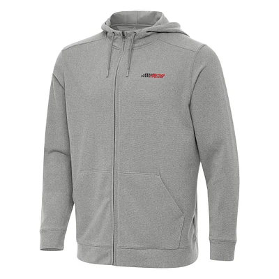 Men's Antigua Heather Gray Richard Childress Racing Effortless Full-Zip Hoodie