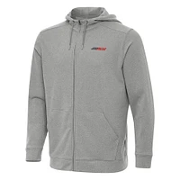 Men's Antigua Heather Gray Richard Childress Racing Effortless Full-Zip Hoodie