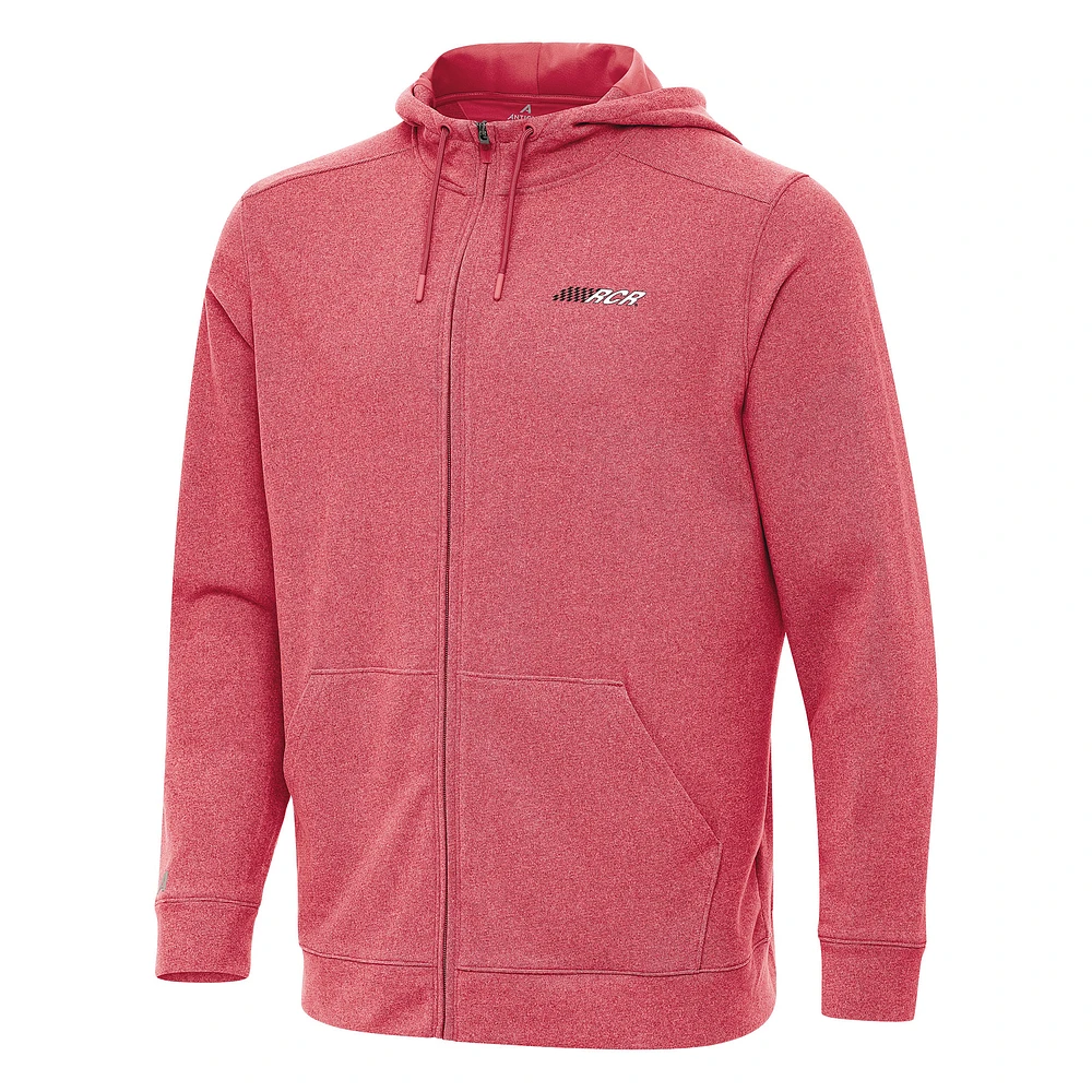Men's Antigua Heather Richard Childress Racing Effortless Full-Zip Hoodie