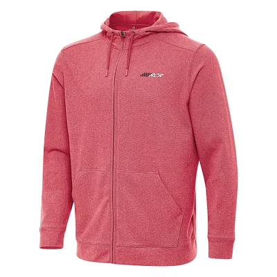 Men's Antigua Heather Richard Childress Racing Effortless Full-Zip Hoodie