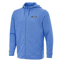 Men's Antigua Heather Royal NASCAR Merchandise Effortless Full-Zip Hoodie