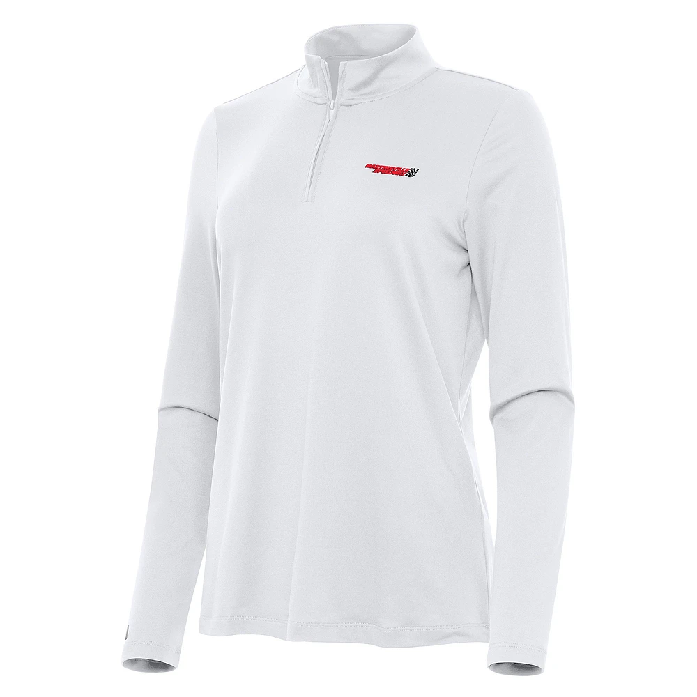 Women's Antigua White Martinsville Speedway Reprocess Quarter-Zip Top