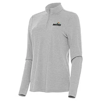 Women's Antigua  Heather Gray Daytona International Speedway Bright Quarter-Zip Top