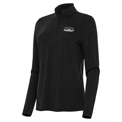 Women's Antigua  Heather Black Darlington Raceway Bright Quarter-Zip Top