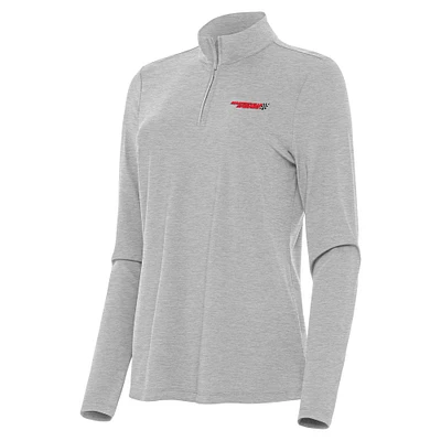 Women's Antigua  Heather Gray Martinsville Speedway Bright Quarter-Zip Top