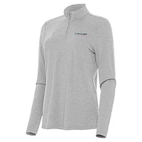 Women's Antigua  Heather Gray Homestead-Miami Speedway Bright Quarter-Zip Top