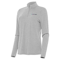Women's Antigua  Heather Gray Homestead-Miami Speedway Bright Quarter-Zip Top