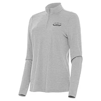 Women's Antigua  Heather Gray Darlington Raceway Bright Quarter-Zip Top
