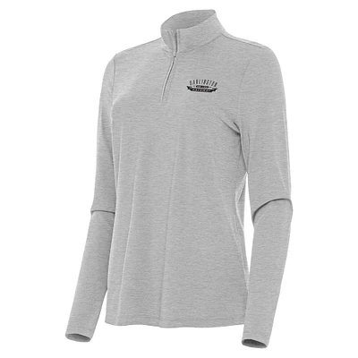 Women's Antigua  Heather Gray Darlington Raceway Bright Quarter-Zip Top