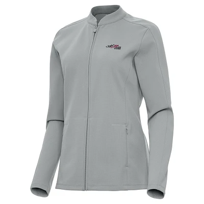 Women's Antigua  Gray Joe Gibbs Racing Regard Full-Zip Jacket