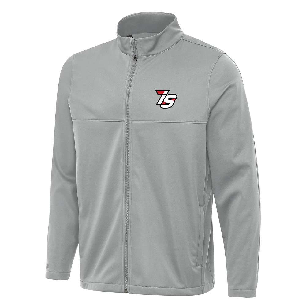 Men's Antigua Gray Iowa Speedway Links 2 Full-Zip Golf Jacket