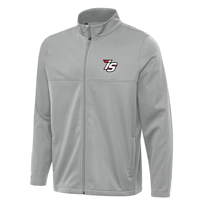 Men's Antigua Gray Iowa Speedway Links 2 Full-Zip Golf Jacket