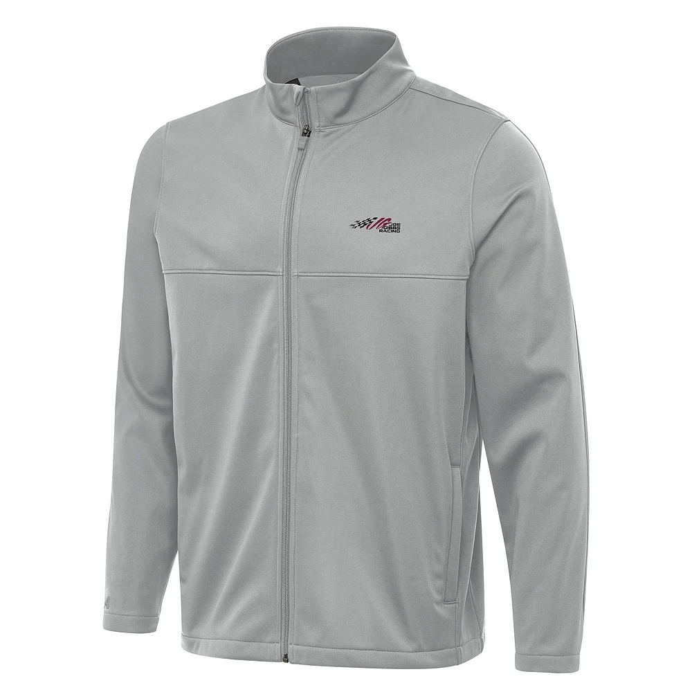Men's Antigua Gray Joe Gibbs Racing Links 2 Full-Zip Golf Jacket