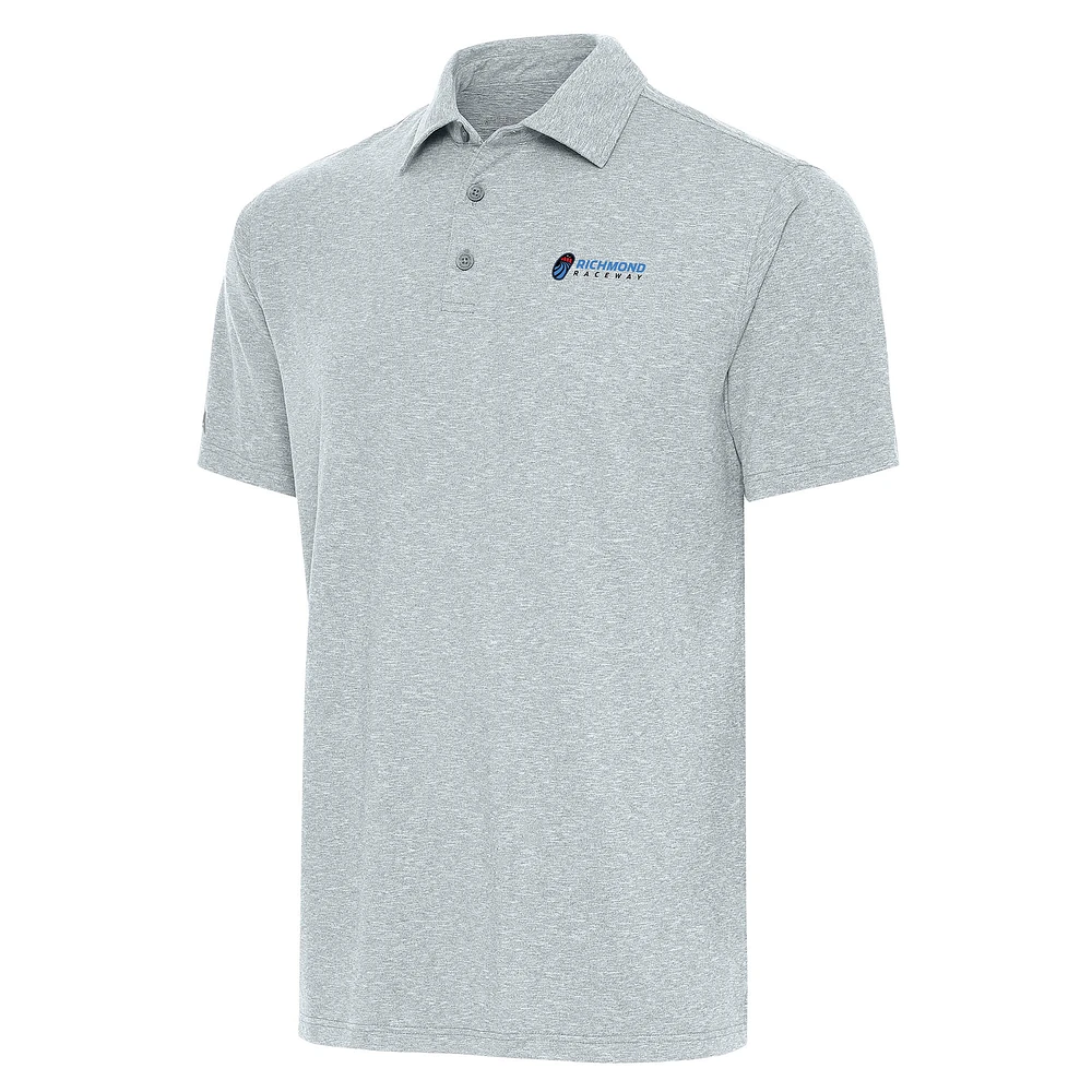 Men's Antigua Heather Gray Richmond Raceway Big & Tall Par 3 Polo