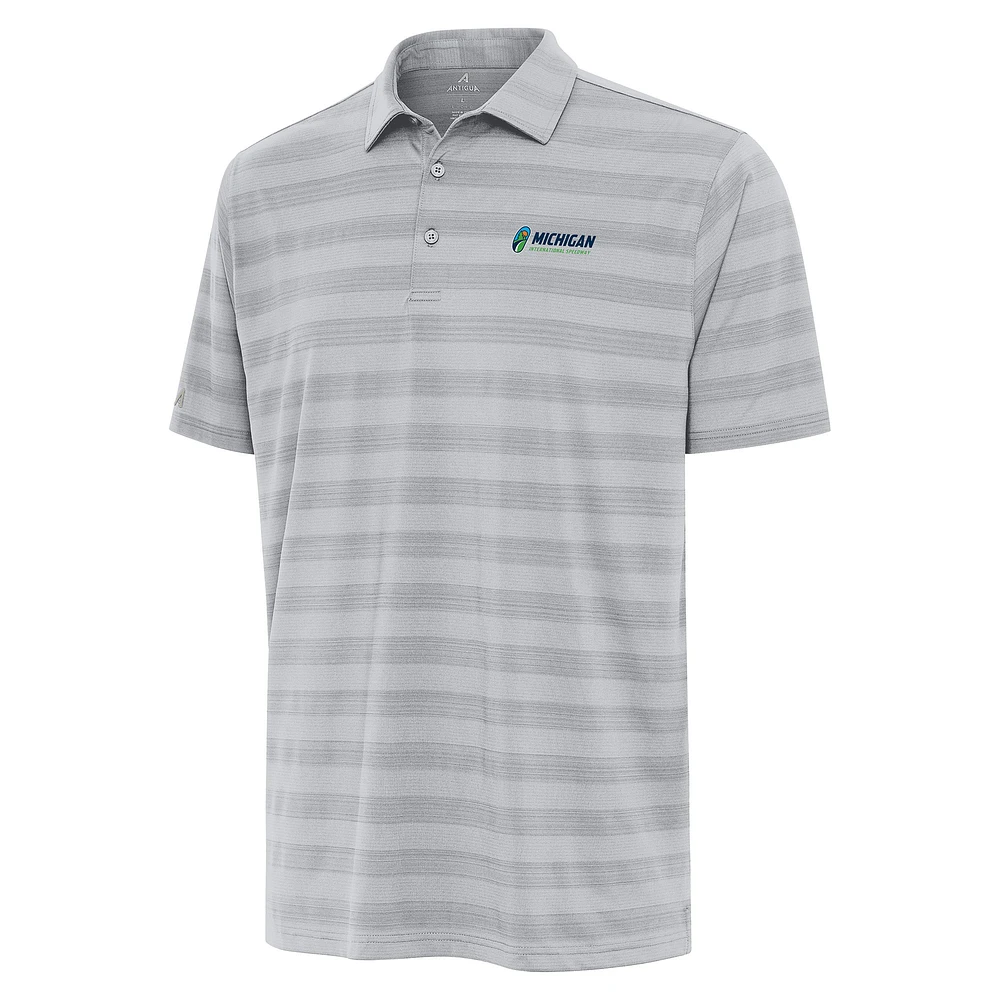 Men's Antigua Gray Michigan International Speedway Big & Tall Tunnel Polo