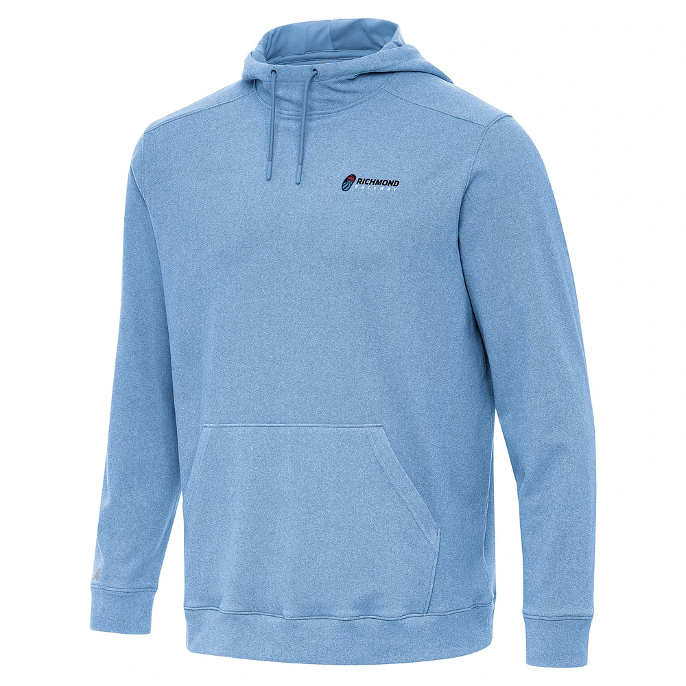 Men's Antigua Heather Powder Blue Richmond Raceway Cloud Pullover Hoodie