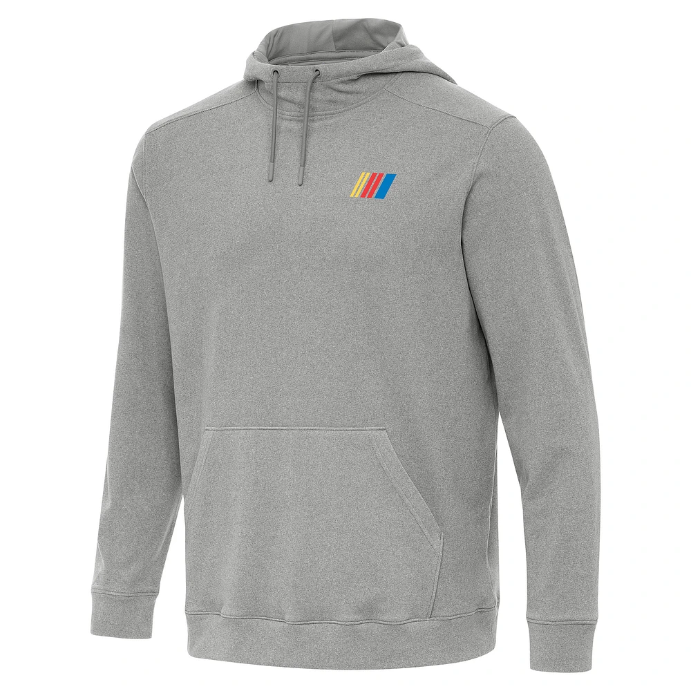 Men's Antigua Heather Gray NASCAR Cloud Pullover Hoodie