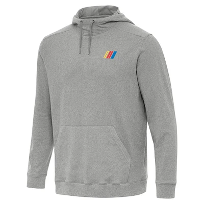 Men's Antigua  Heather Gray NASCAR Cloud Pullover Hoodie