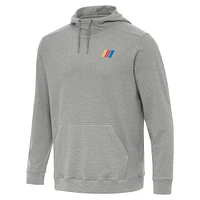 Men's Antigua  Heather Gray NASCAR Cloud Pullover Hoodie