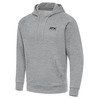 Men's Antigua  Heather Gray Roush Fenway Keselowski Racing Big & Tall Victory Raglan Pullover Hoodie