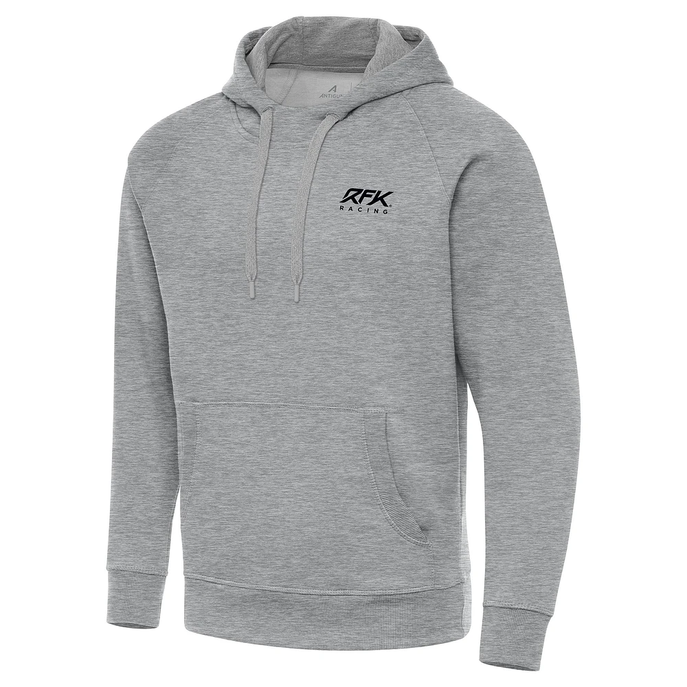 Men's Antigua Heather Gray Roush Fenway Keselowski Racing Big & Tall Victory Raglan Pullover Hoodie